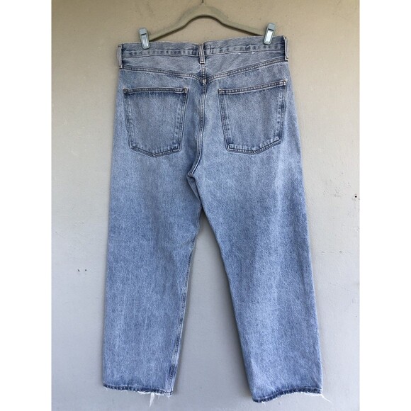 AGOLDE 90s Mid Rise Loose Fit Jeans Women 33 Snapshot Distressed Light Wash - Picture 7 of 15